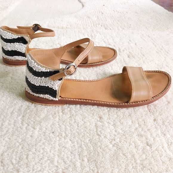 Miss Albright Shoes Anthropologie Miss Albright Beaded Ankle Strap